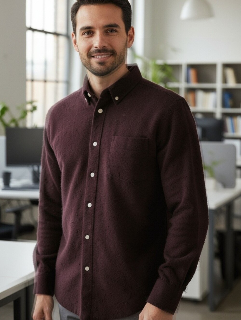 Goodfellow & Co Men's Button-Down Shirt in Dark Plum